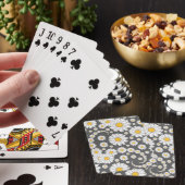 Jeu De Cartes Marguerites blanches sur fond gris (In Situ)