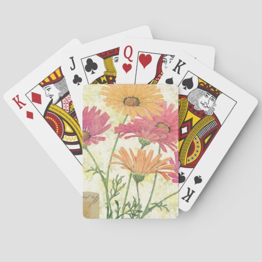 Jeu De Cartes Marguerites décoratives (dos)
