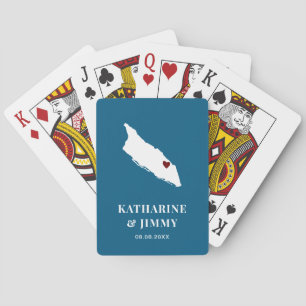 Jeu De Cartes Mariage Aruba Favor Deck de Cartes, Carte de l'île