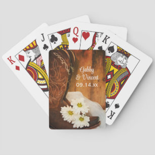 Jeu De Cartes Mariage campagnard des marguerites blanches et des
