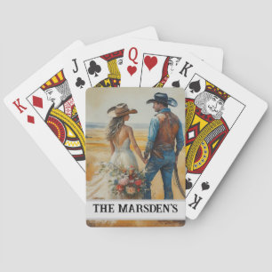 Jeu De Cartes Mariage Country Western Aquarelle