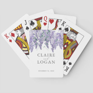 Jeu De Cartes Mariage d'aquarelle Wisteria Purple