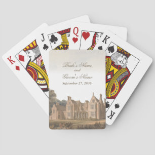 Jeu De Cartes Mariage de Château Villa de Manoir Anglais Vintage