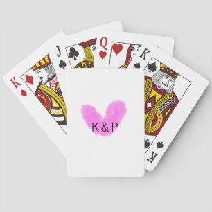 Jeu De Cartes Mariage de coeur rose nom lettre de couple monogra