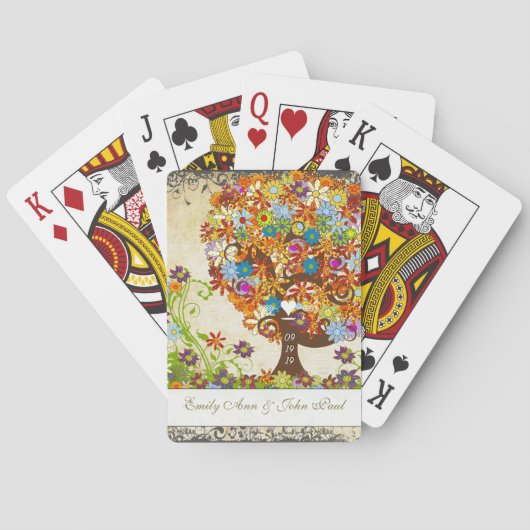 Jeu De Cartes Mariage de la branche côté forêt enchantée (dos)