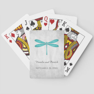 Jeu De Cartes Mariage de libellules turquoise Jouer des cartes