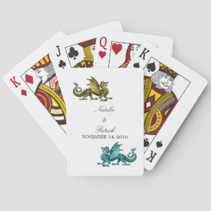 Jeu De Cartes Mariage Dragon Turquoise Or Jouer des cartes