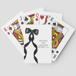 Jeu De Cartes Mariage élégant au ruban noir