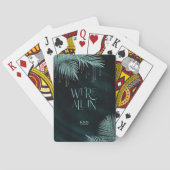 Jeu De Cartes Mariage feuille de joaillerie tout en Turquoise ID (dos)