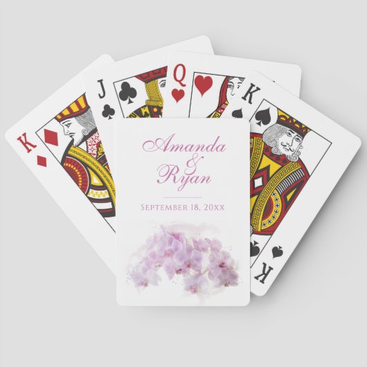 Jeu De Cartes Mariage floral rose orchidée (dos)