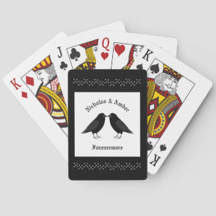 Jeu De Cartes Mariage gothique Baiser Ravens Personnalisé
