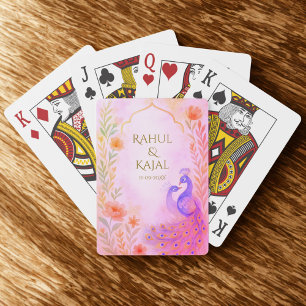 Jeu De Cartes Mariage indien du paon Floral