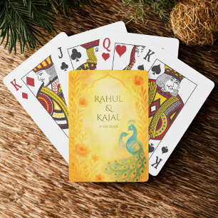 Jeu De Cartes Mariage indien du paon Floral