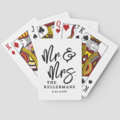 Jeu De Cartes Mariage Monogramme Noir Blanc (dos)
