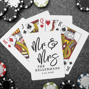 Jeu De Cartes Mariage Monogramme Noir Blanc