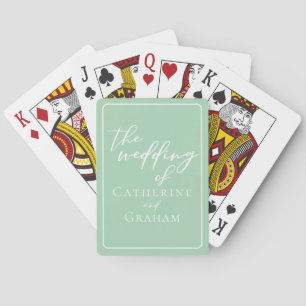 Jeu De Cartes Mariage personnalisé Chic Mint Green White