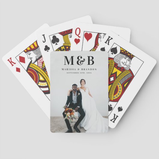 Jeu De Cartes Mariage personnalisé Monogramme de couple (dos)