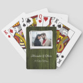 Jeu De Cartes Mariage photo en bois vert Jouer aux cartes (dos)