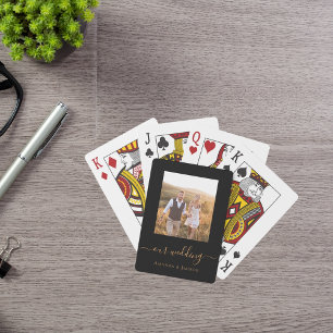 Jeu De Cartes Mariage photo noir or moderne