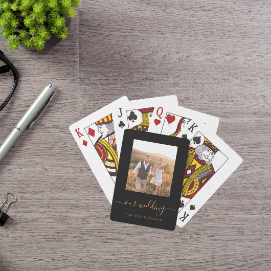 Jeu De Cartes Mariage photo noir or moderne