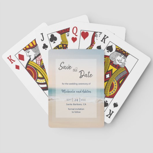 Jeu De Cartes Mariage plage Enregistrer la date  (dos)