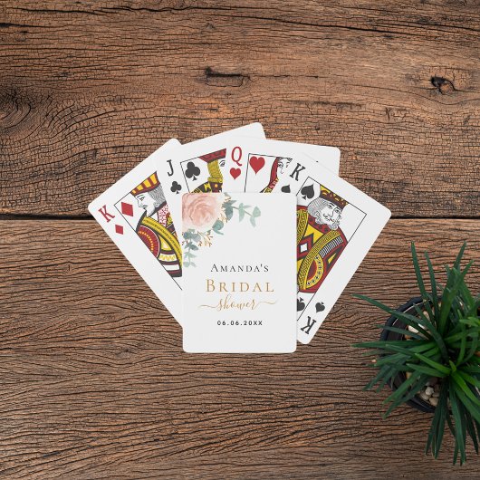 Jeu De Cartes Mariage rose gold floral eucalyptus verdure