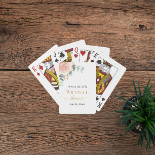 Jeu De Cartes Mariage Shower rose doré floral eucalyptus verdure