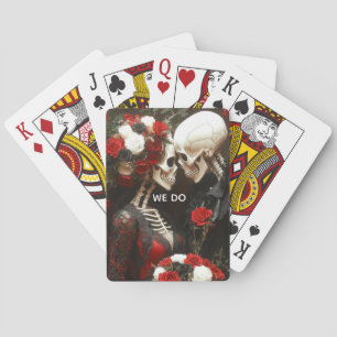 Jeu De Cartes Mariage squelette noir et rouge