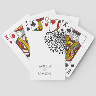 Jeu De Cartes Mariage Whimsical noir et blanc