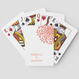 Jeu De Cartes Mariage Whimsical Orange Rouge