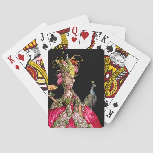 Jeu De Cartes Marie Antoinette avec gâteaux et paon (dos)
