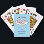 Jeu De Cartes Marié dans Fabulous Vegas Mariage Enregistrer la d<br><div class="desc">Annoncez votre mariage Vegas en style ! Ce mariage amusant "Marié dans Fabulous Las Vegas" sauvegarder la date de jeu de cartes comporte un monogramme des noms de la mariée et du marié et la date future du mariage avec un arrière - plan bleu clair (peut être modifié). Couleurs design...</div>