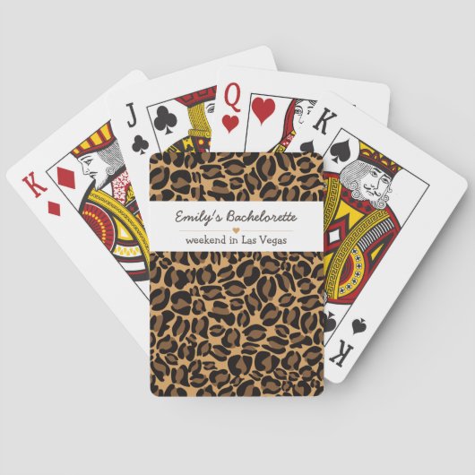 Jeu De Cartes Mariée Bachelorette Boujee Tendance Imprimé Léopar (dos)