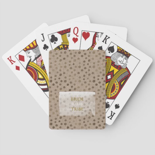Jeu De Cartes Mariée Tribu Mariage DATE Rustique Moderne Points  (dos)