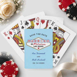 Jeu De Cartes Mariés à Las Vegas Blue Save the Date