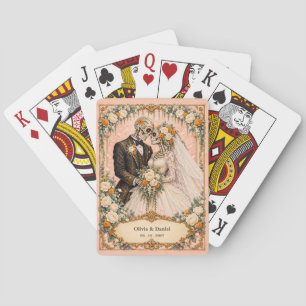 Jeu De Cartes Mariés squelettes personnalisés, cadeau de mariage
