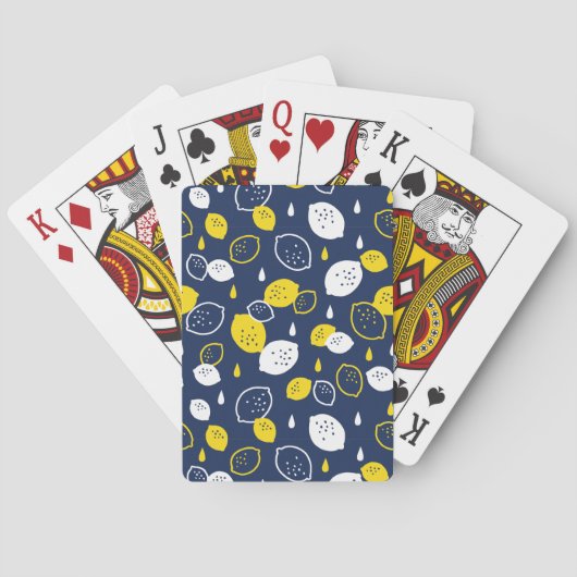 Jeu De Cartes Marine Blue Lemon Art - Refresh Citrus Design (dos)