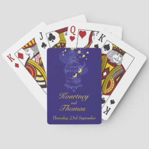 Jeu De Cartes Marine et oiseaux jaunes Nom du mariage jouant aux