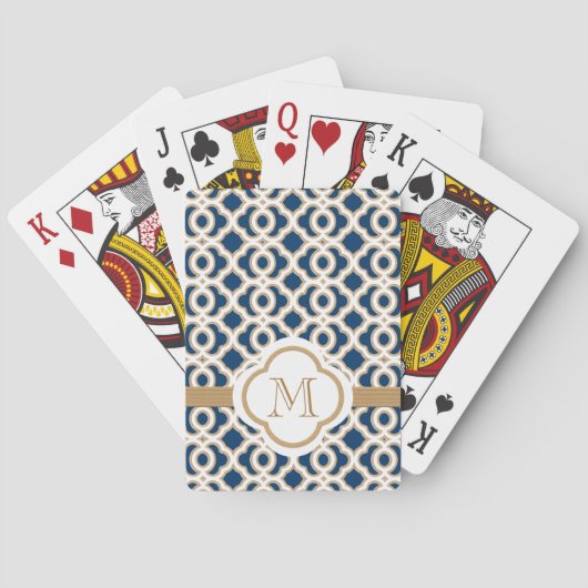 Jeu De Cartes Marine et Or (dos)