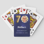 Jeu De Cartes Marine or bleu 70e fête d'anniversaire photo (dos)