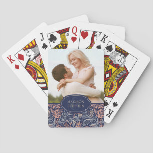 Jeu De Cartes Marine & Pink Floral & Plante Motif - Photo Mariag