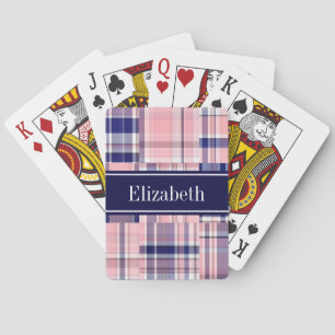 Jeu De Cartes Marine Rose Whelppy Patchwork Madras N Monogramme