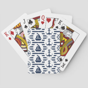 Jeu De Cartes Maritime dans le motif bleu
