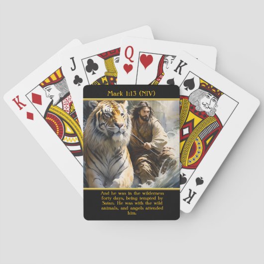 Jeu De Cartes Mark 1:13 (NIV) Les Anges Lui Assistent Art AI (dos)