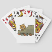 Jeu De Cartes Marmotte De Terre À Travers Les Arbustes D'Automne (dos)
