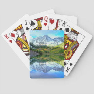 Jeu De Cartes Maroon Bells se reflétant dans le lac Maroon