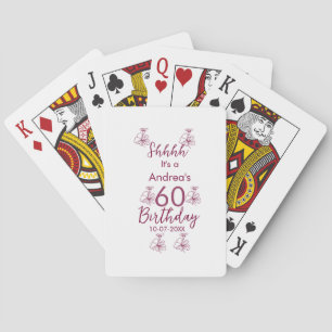 Jeu De Cartes Marron blanc mauve montre nom floral 60e anniversa