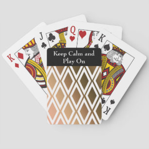 Jeu De Cartes Marron caramel et motif diamant blanc
