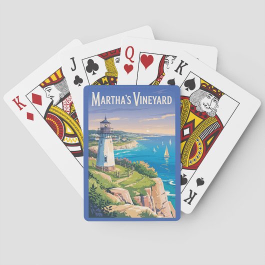 Jeu De Cartes Martha’s Vineyard Massachusetts Lighthouse Travel (dos)