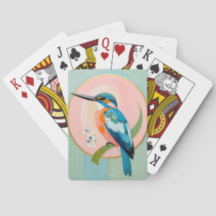 Jeu De Cartes Martin-pêcheur céleste : une étude en azur et or